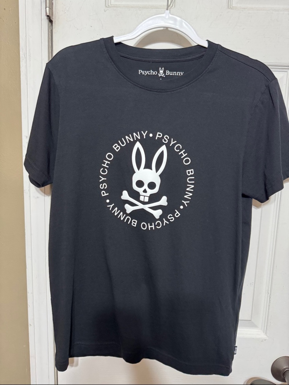 Psycho Bunny Black Short-Sleeve Tee with White Logo